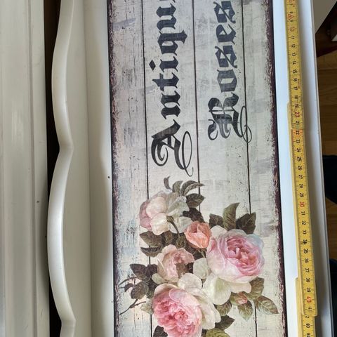 Metall skilt antique roses