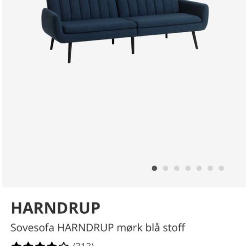 Jysk Harndrup /3-seters sofa med stofftrekk