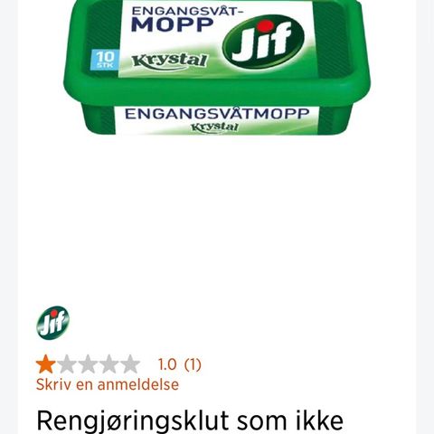 Jif engangsmoppkluter