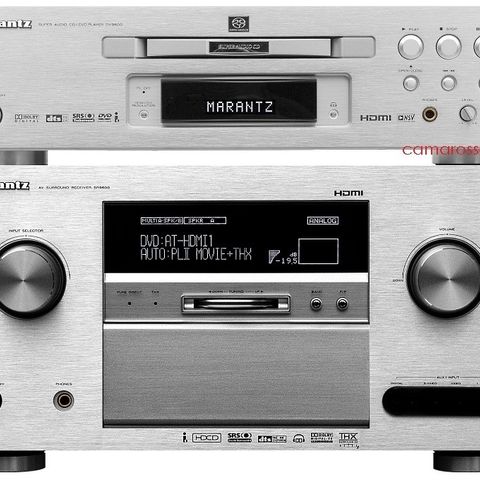 Marantz SR9600, THX Ultra 2 / 26 kg, 140Wx7ch + Marantz DV9600 SACD/CD spiller.