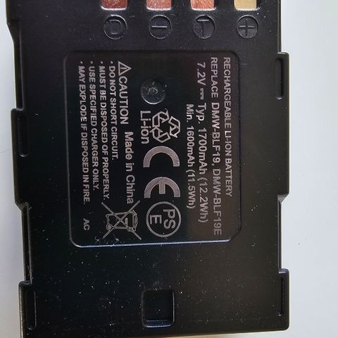 Panasonic DMW-BTC13 batteri med lader for Panasonc Lumix MFT kameraer