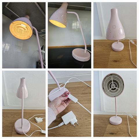 Fin rosa lampe til bord