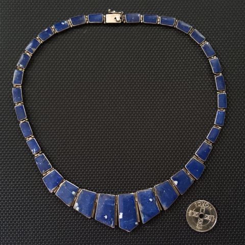 Lapis lazuli halssmykke i sølv 970