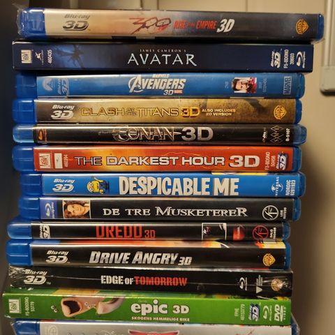 Blu-ray 3D filmer i alle sjangre,  NYE og brukte