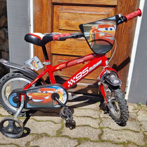 Lynet McQueen barnesykkel 12" med støttehjul