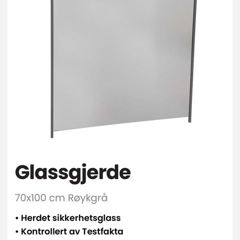 Glassgjerde (Rusta, røykgrå)