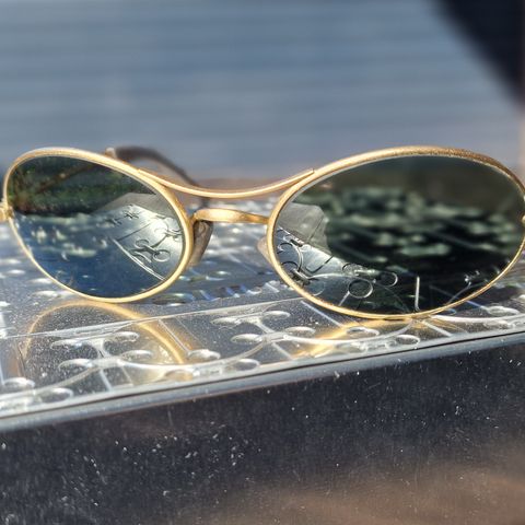 VINTAGE B&L RAY-BAN W2177 G15 GOLD ECLIPSE BIKERS ORBS