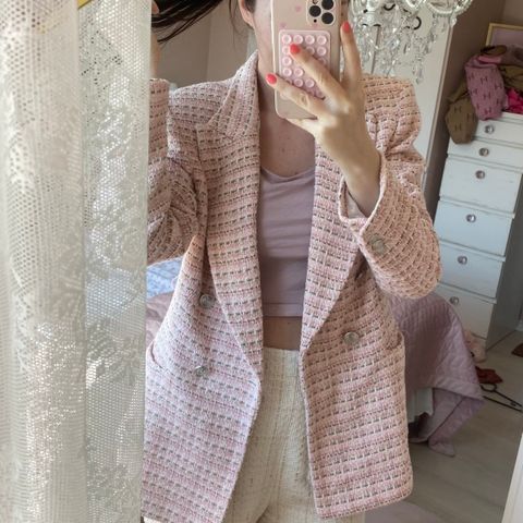 Dressjakke / blazer fra Zara (rosa, hvit, beige)