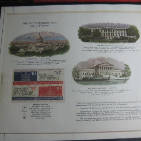 USA Halls of Freedom 1974 postfrisk