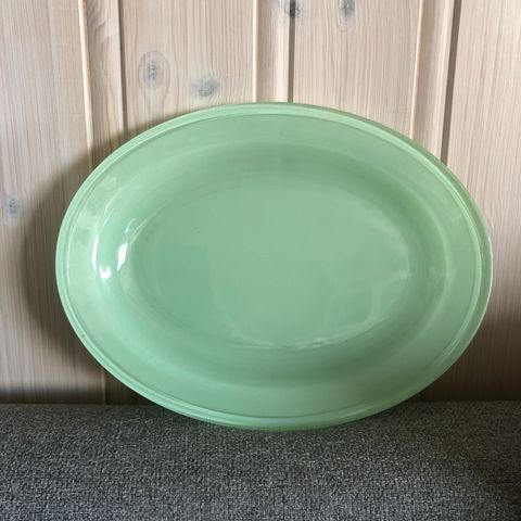 Pyrex serveringsfat mintgrønn turkis 35 cm lengde