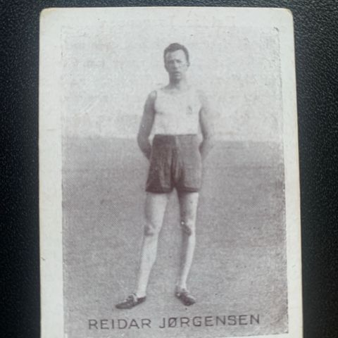 Reidar Jørgensen Lillehammer 1500 800 friidrett sigarettkort 1930 Tiedemanns