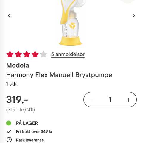 Medela flex manuell brystpumpe