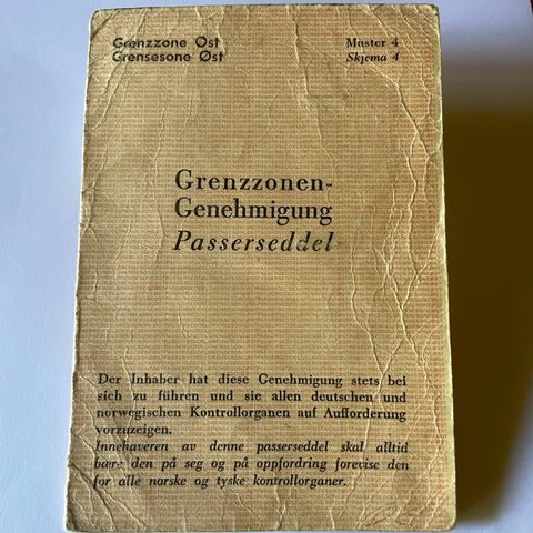 2. verdenskrig - Passerseddel