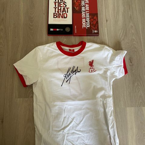 Signert Kevin Keegan Liverpool T-skjorte