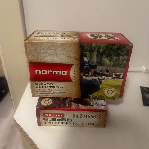 Rifle Ammo kaliber 6.5x55 - Norma Jaktmatch & Norma Oryx