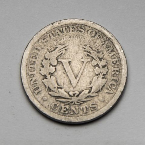 5 Cents - V cents mynt USA 1897 - Pen og tydelig gammel mynt.