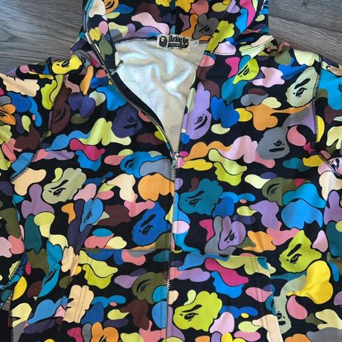 Bape Multi Camo Shark Full Zip Hoodie