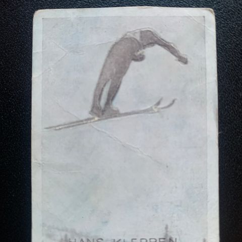 Hans Kleppen IL Skarphedin Ski Hopp sigarettkort 1930 Tiedemanns Tobak!