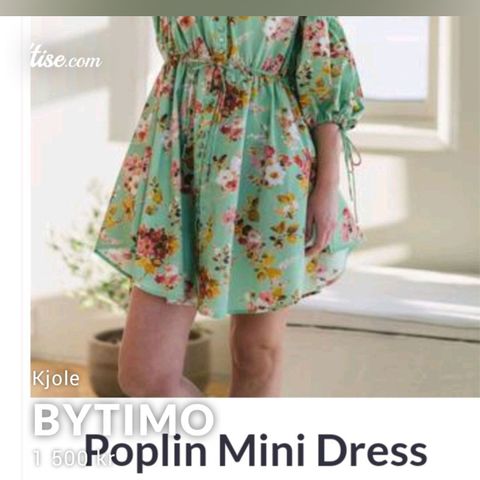 ByTimo poplin mini dress spring bouquet kjole