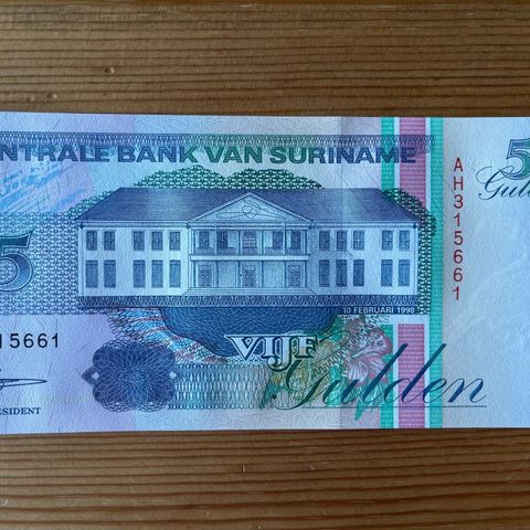 Suriname 5 Gulden 1998 UNC P. 136b