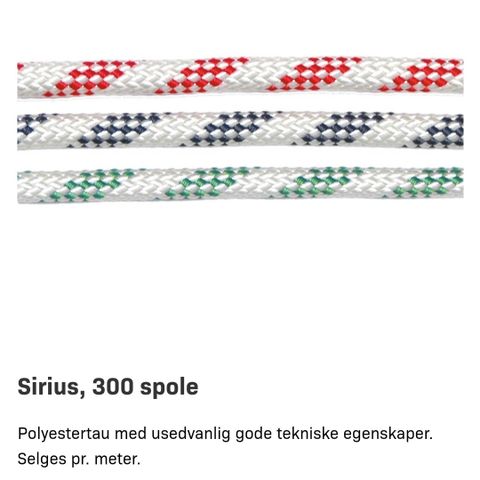 Seiltau Robline Sirius 300 XG 12 mm i sort og grønn selges pr meter/ hel kveil