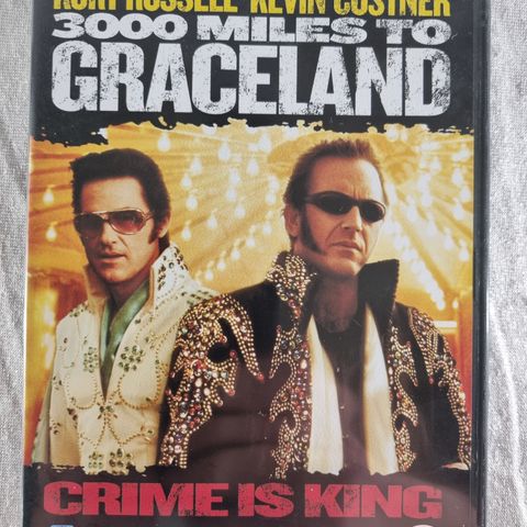 3000 Miles to Graceland DVD norsk tekst ripefri Kurt Russel Kevin Costner