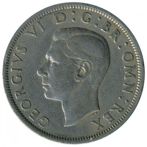 1/2 Crown UK 1951 - Meget pen og tydelig mynt.