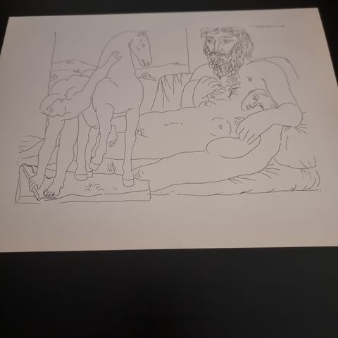 1956 Picasso -Sculptor, Reclining Model, and Sculpture...-Original Print