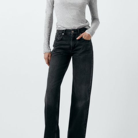 Populær Wide leg mid rise full length jeans fra Zara