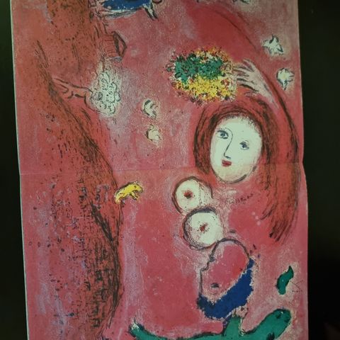 Marc Chagall Litografi- Daphne & Chloé-Frühlingswiese",