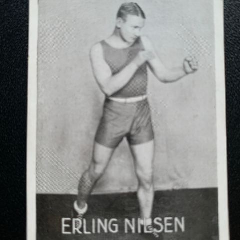 Erling Nielsen  Moss 1936 OL Bronse Boksing sigarettkort Cromwell 30-tallet