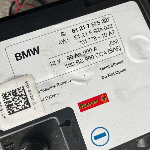 Bilbatteri 12V 90Ah BMW