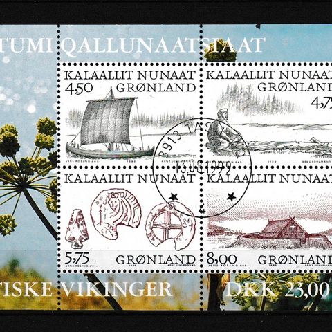 Grønland 1999 - Arktiske Vikinger - stemplet miniark   (G25)