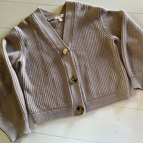 Ribbestrikket cardigan / strikkejakke fra H&M - str. XS