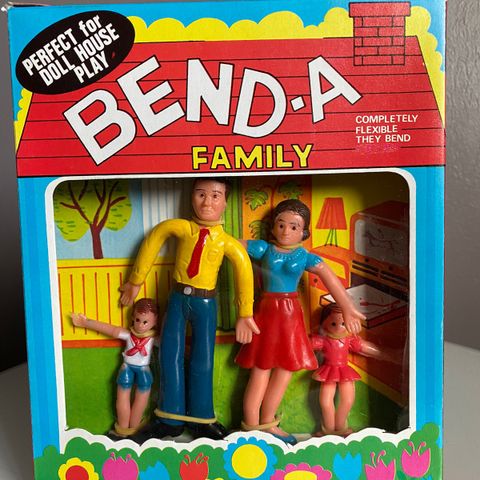 Bend-A family 4 dukkehus dukker - 1970 tallet