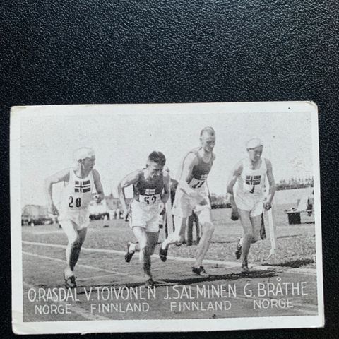 Odd Rasdal Bergen George Braathe Høland 10000 meter friidrett sigarettkort 1934