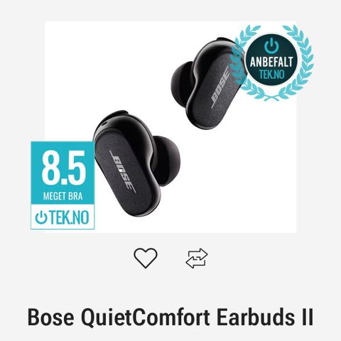 Bose QuietComfort Earbuds II selges med Bose silikonetui