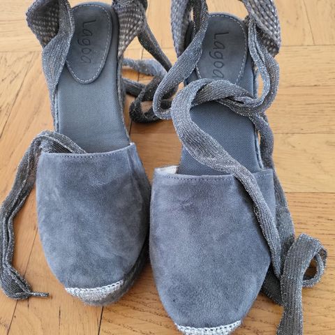 Espadriller med korkhæl