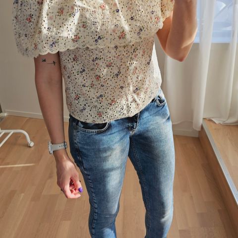 Jeans 36/38 størrelse, bluse S