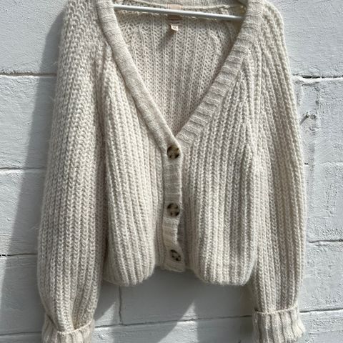 Chunky cardigan i ull/alpakkamiks