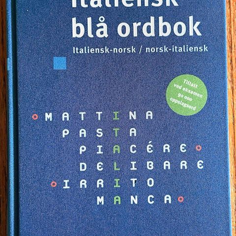 ITALIENSK BLÅ ORDBOK