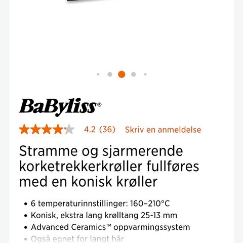 NESTEN NY! Babyliss C454E krølltang