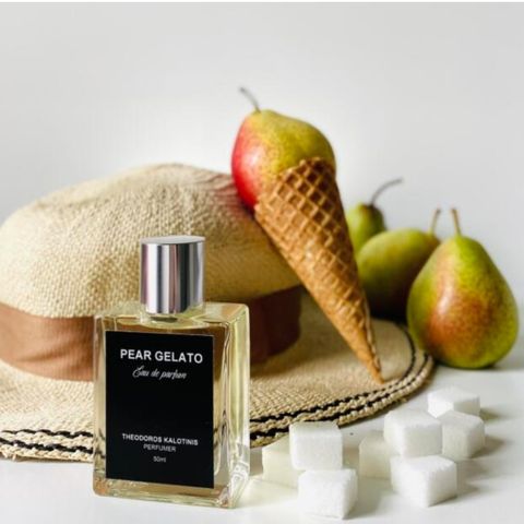 Parfymeprøver/ dekanter av Theodoros Kalotinis, 🍐 Pear Gelato selges billig!