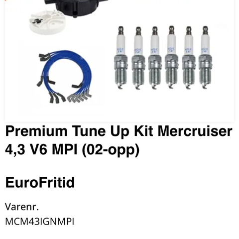 Premium Tune Up Kit Mercruiser 4,3 V6 MPI (02-opp)