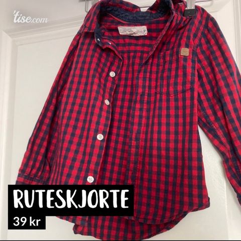 Ruteskjorte 4-5 år