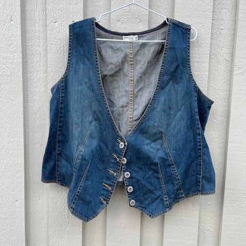 Dongerivest / vest i denim - stor størrelse 50