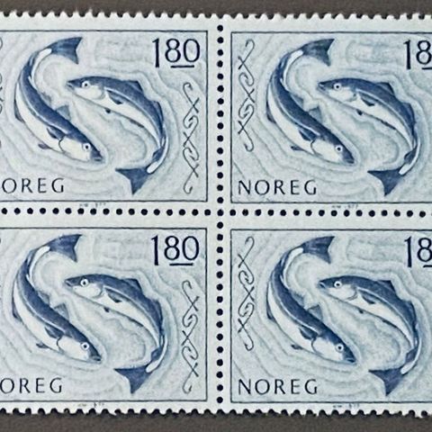 Norge 1977 Fisk og fiske  Sei  NK 800   4-blokk  Postfrisk.