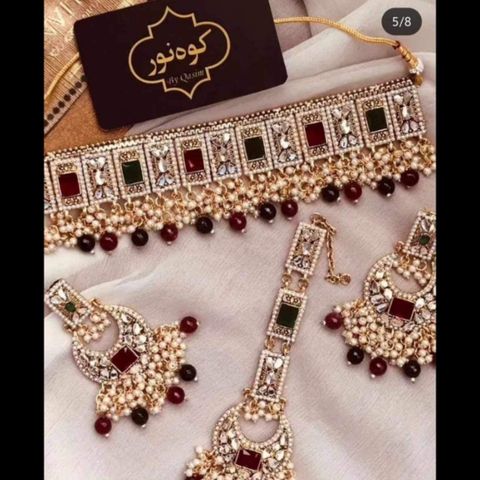 Pakistanske jewellery set/jhumke