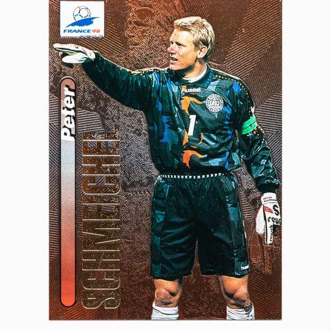 Fotballkort - VM Frankrike 1998 (Panini) - Peter Schmeichel # 1 - Foil Card