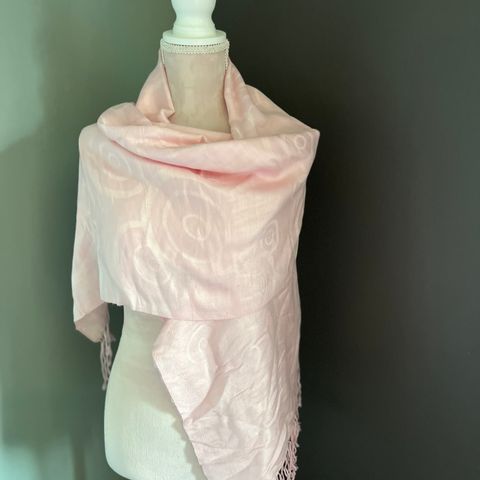 Pashmina sjal, lys rosa, ubrukt